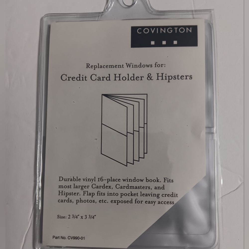 2 Covington brand Plastic Wallet CREDIT CARD HOLDER & HIPSTERS Insert.3 3/4 X 5"